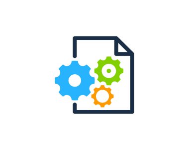 Dişli belge Logo simge tasarım