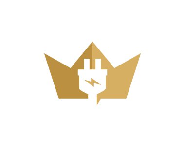 Taç elektrik Logo simge tasarım