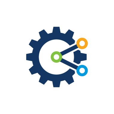 Paylaşım dişli Logo simge tasarım