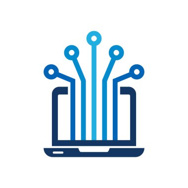 Dizüstü bilgisayar Digital logosu simgesi tasarım
