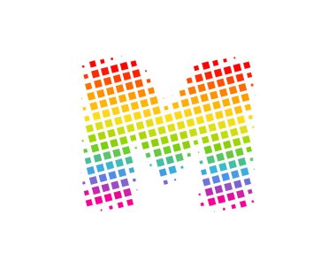 Yarı ton mektup m renkli nokta simgesini Logo tasarım öğesi