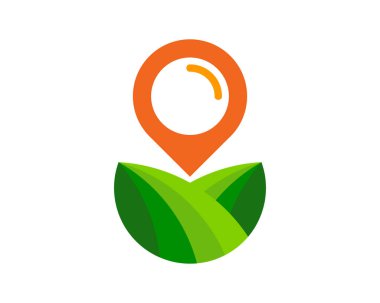 PIN çiftlik logosu simgesi tasarım