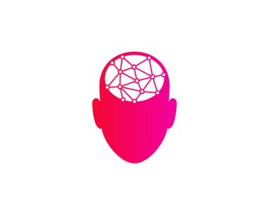 Dijital insan kafası Logo simge tasarım