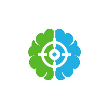 Hedef beyin Logo simge tasarım
