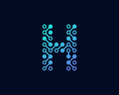 Devre teknoloji mektup s simgesi Logo tasarım öğesi