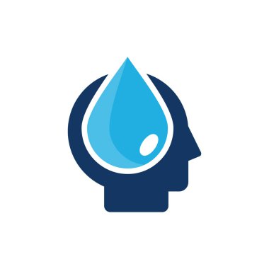 Su baş Logo simge tasarım