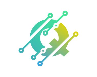 Dijital harf q piksel simgesi Logo tasarım öğesi