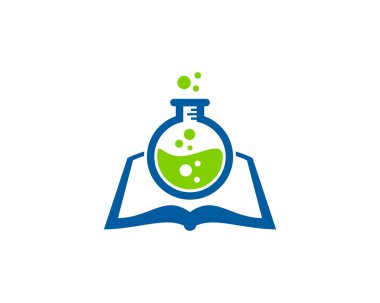 Laboratuvar kitap Logo simge tasarım