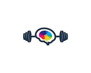 Think Barbell Logo Icon Design vector
