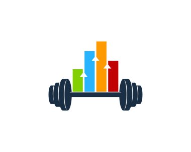 Graph Barbell Logo Icon Design vector