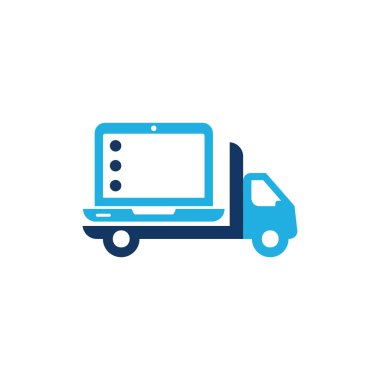 Dizüstü bilgisayar teslim Logo simge tasarım