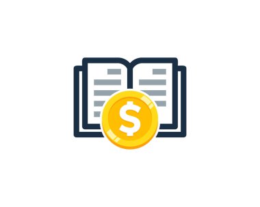 Kitap para Logo simge tasarım