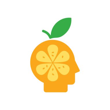 Meyve baş Logo simge tasarım