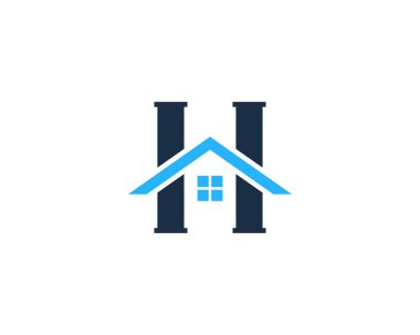 H harfi ev ev Logo simge tasarım