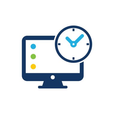 Zaman bilgisayar Logo simge tasarım