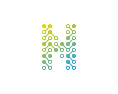 Devre dijital mektup n simgesini Logo tasarım öğesi 