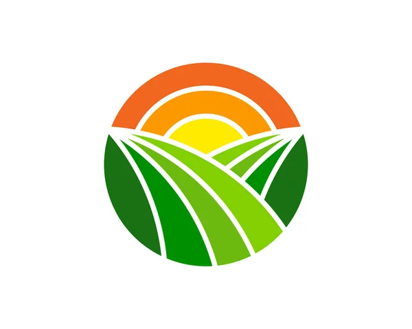 Sun Farm Logo Ikonra Design — Stock Vector