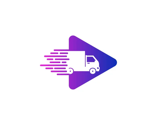 Video Delivery Logo Icon Design — Stock Vector