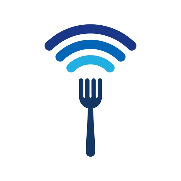 Wifi Élelmiszer Logo Ikonra Design — Stock Vector