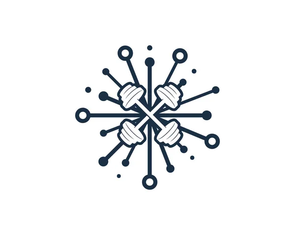 Digitales Langhantel Logo Icon Design — Stockvektor