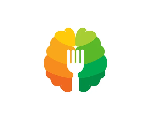 Ícone Logotipo Alimentos Cérebro Design —  Vetores de Stock