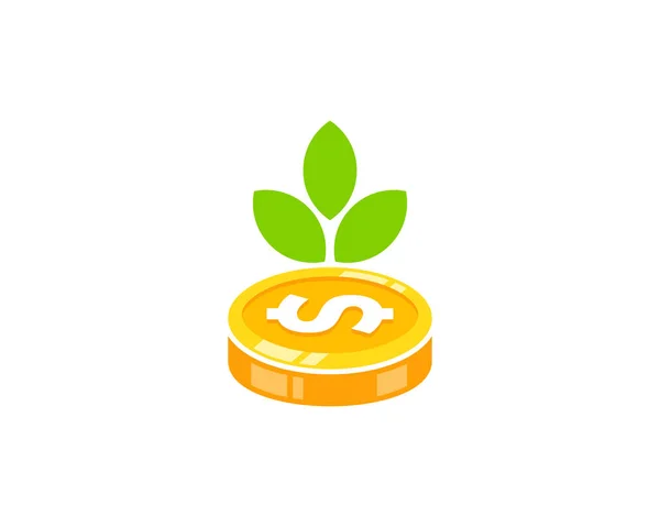 Green Coin Logo Icon Design — Stock Vector