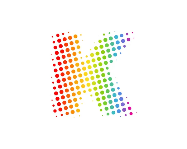 Letra Medio Tono Colorido Punto Icono Logotipo Elemento Diseño — Vector de stock