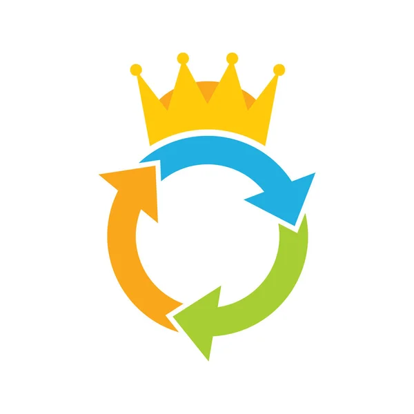 Recykling Króla Ikona Logo Design — Wektor stockowy