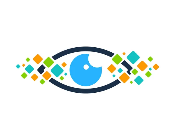 Pixel Eye Embleemontwerp Pictogram — Stockvector