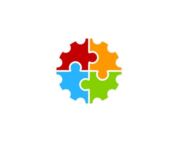 Puzzle Gear Logo Icon Design — Stock Vector