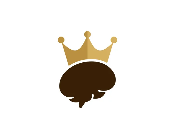 Design Ícone Logotipo Rei Cérebro — Vetor de Stock
