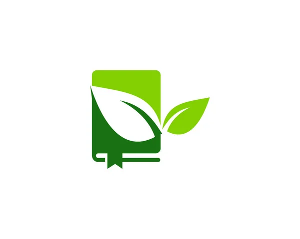 Livre Vert Logo Icône Design — Image vectorielle