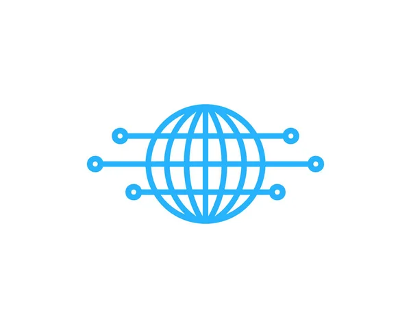 Conception Icône Logo Globe Numérique — Image vectorielle