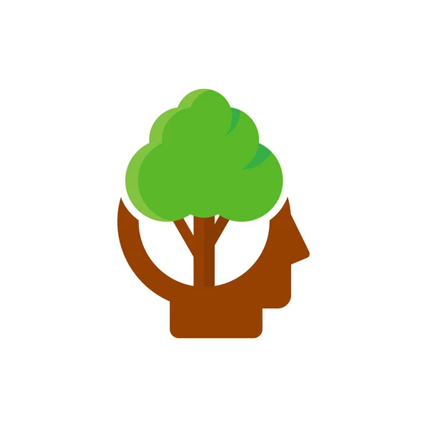 Diseño Del Icono Del Logotipo Tree Head — Vector de stock