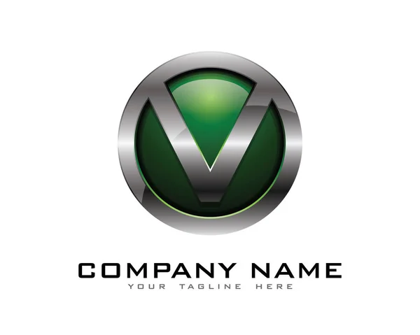 Carta Plantilla Diseño Logotipo Círculo Cromo — Archivo Imágenes Vectoriales