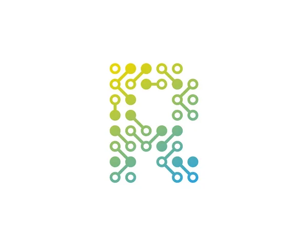 Circuito Digital Letra Icono Diseño Logo Elemento — Vector de stock