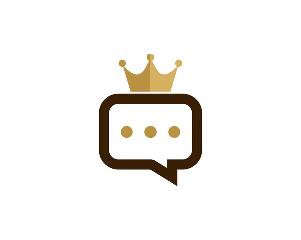 Chat King Logo Diseño Iconos — Archivo Imágenes Vectoriales