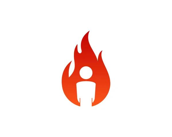 People Fire Flame Logo Icon Design — Stock Vector