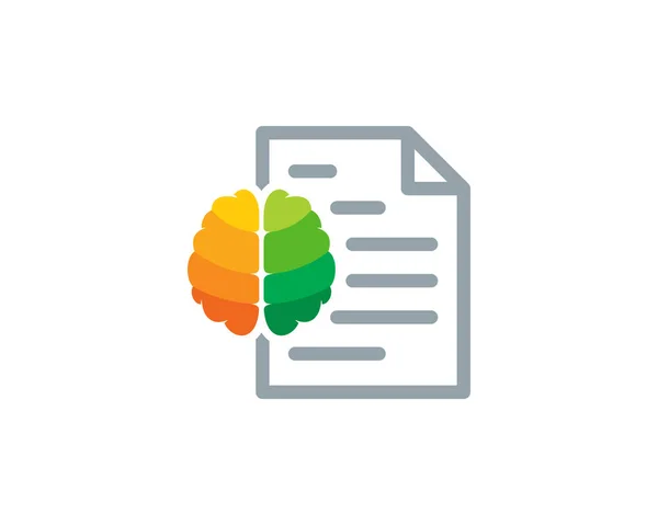 ドキュメント脳ロゴ アイコン デザイン — ストックベクタ