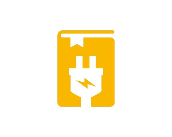 Book Electric Logo Icon Design — Stock Vector