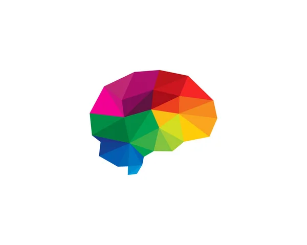 カラー脳ロゴ アイコン デザイン — ストックベクタ