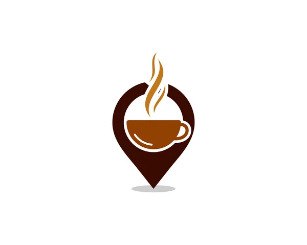 Дизайн Логотипа Pin Coffee — стоковый вектор