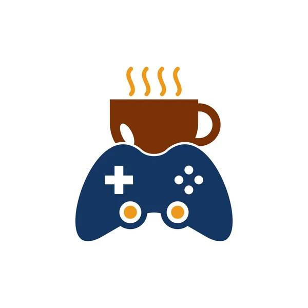 咖啡游戏徽标图标设计 — 图库矢量图片