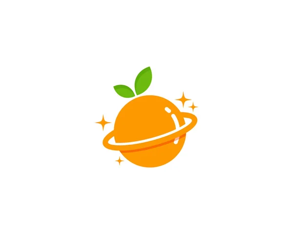 Desain Ikon Planet Fruit Logo - Stok Vektor