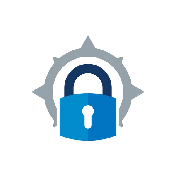 Lock Kompas Logo Icon Design — Stockvector