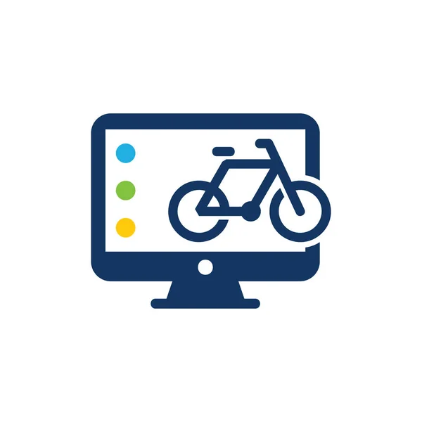 Cykel Dator Logo Ikon Design — Stock vektor