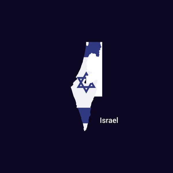 Israel Carta Inicial País Con Mapa Bandera — Vector de stock