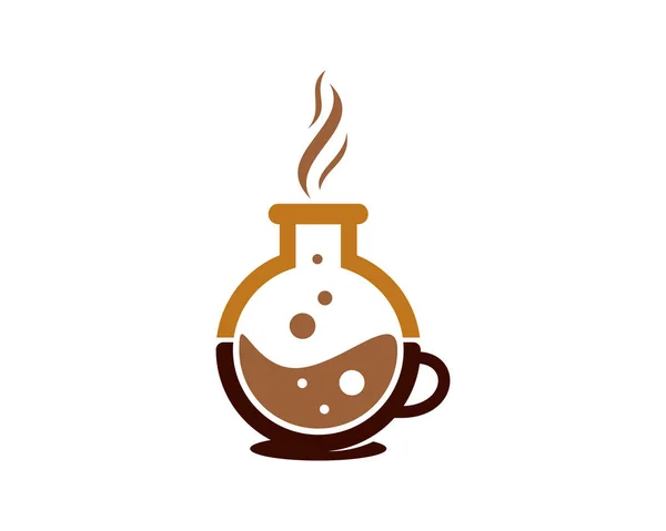 Laboratoře Kávové Logo Ikonu Design — Stockový vektor