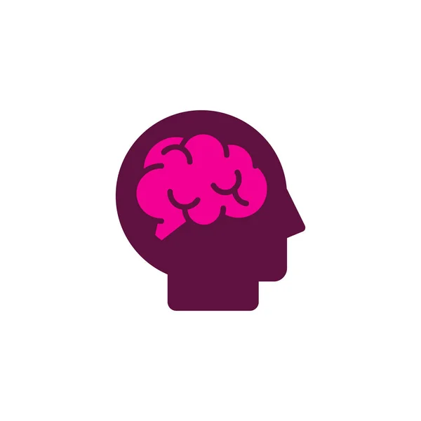 Conception Icône Logo Tête Cerveau — Image vectorielle