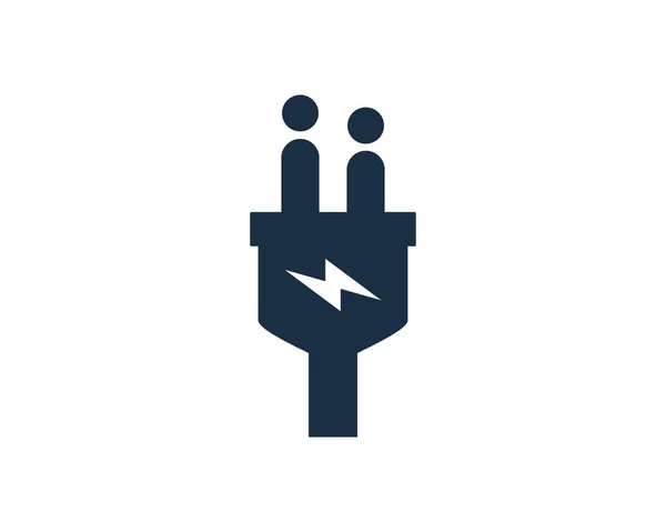 People Electric Logo Icon Design — Stock Vector
